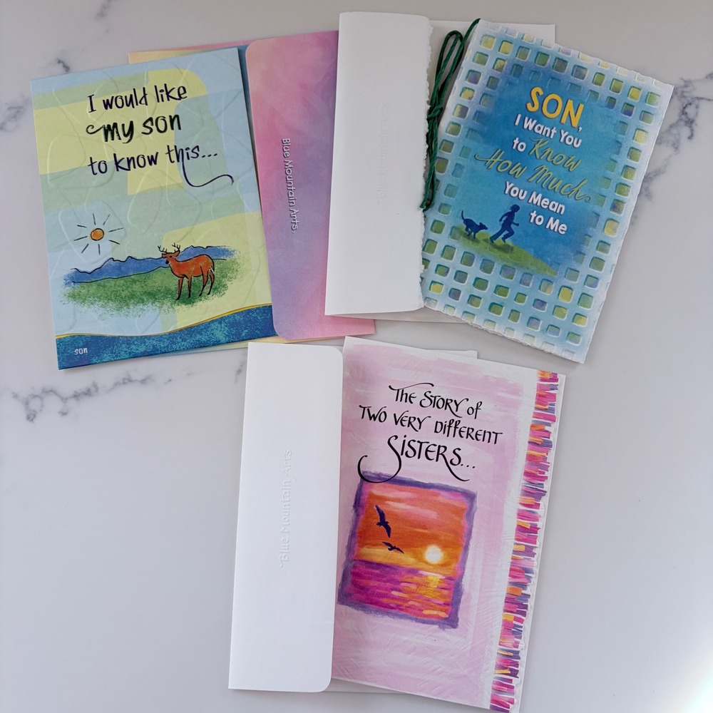 Blue Mountain Arts Greeting Card Lot 3 Son Sister Heartfelt Poetry Keepsake